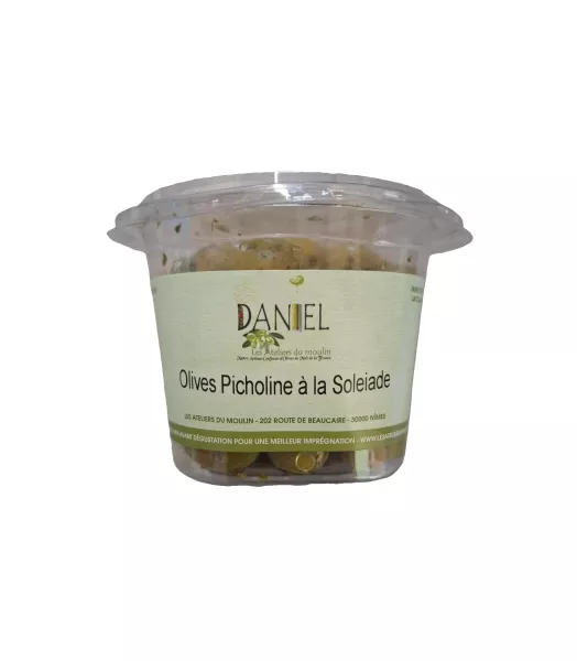 Olives vertes Picholine du Gard soléiade 250gr